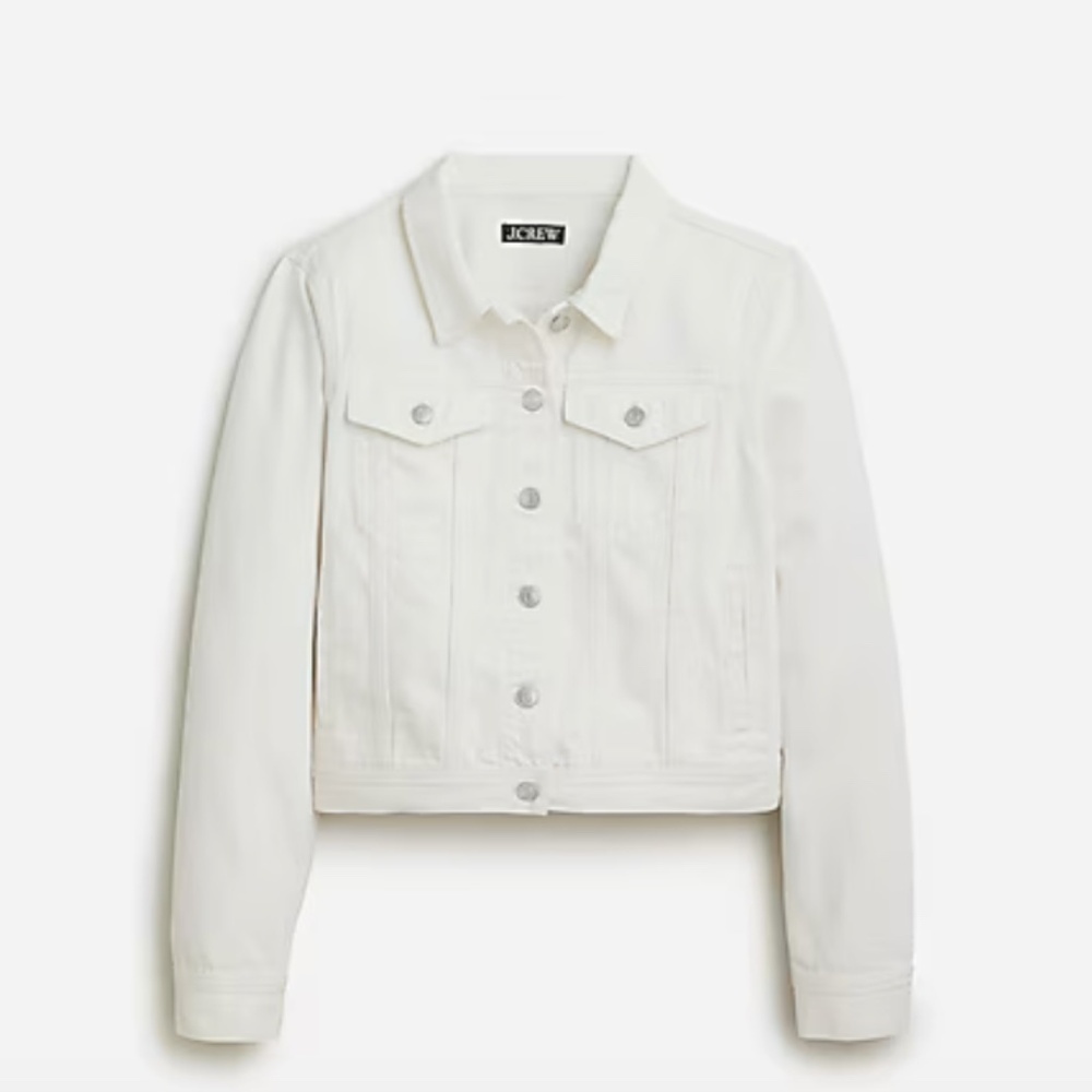 NWT JCrew New classic denim jacket in white